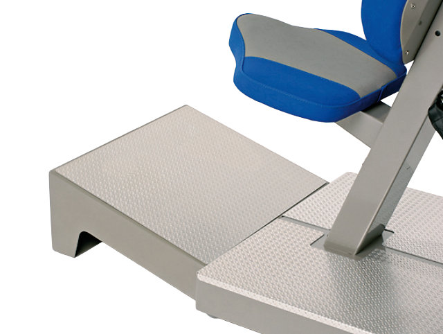 Gym machine foot rest for upper body.