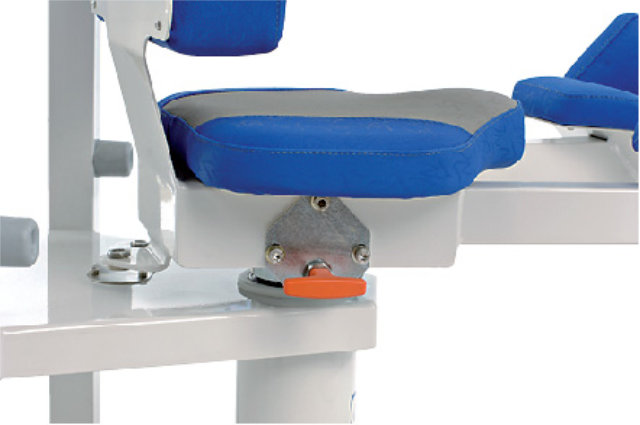 Gym machine Adjustable start position for the bench.