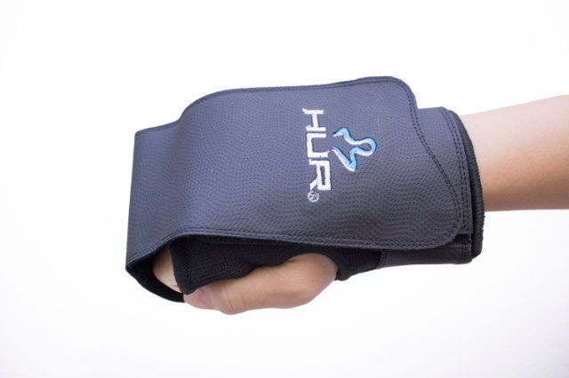 Pulley machine tube grip glove.