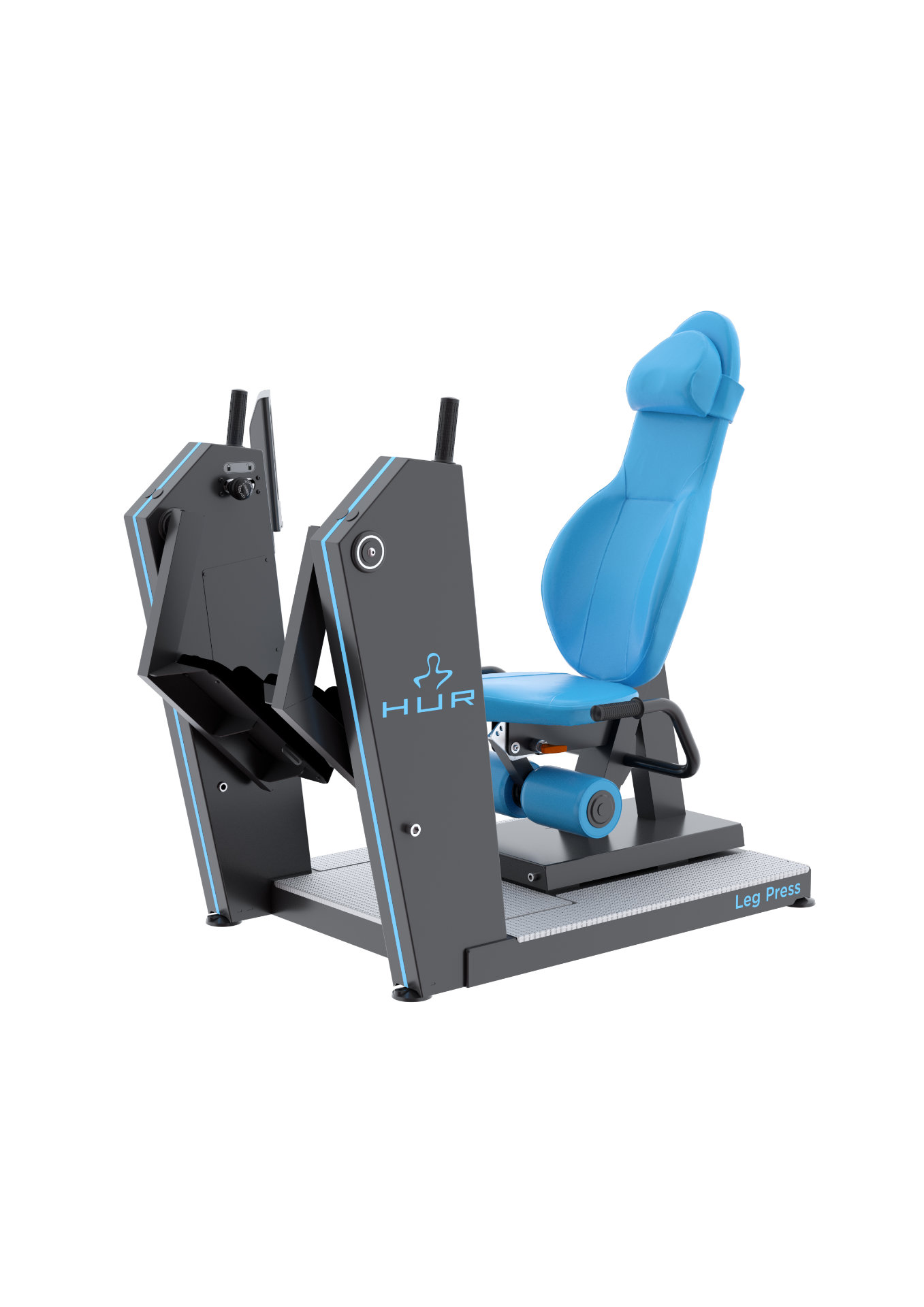 Diagram showing chest muscles worked by the HUR Leg Press machine.