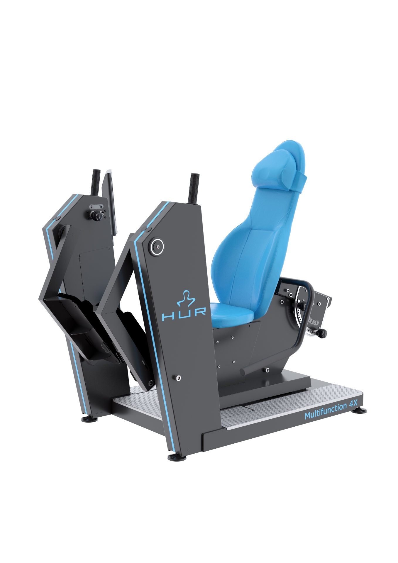 Diagram showing chest muscles worked by the HUR 4x multifunction machine.