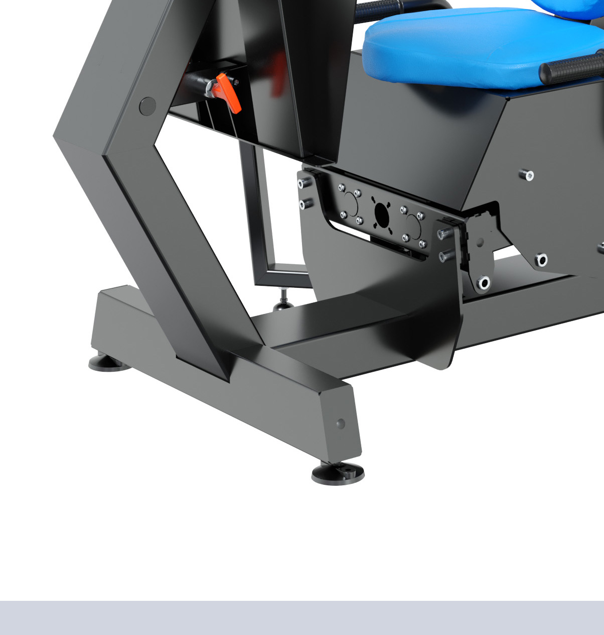 Close-up of a low step-up height solution on the HUR gym machines.