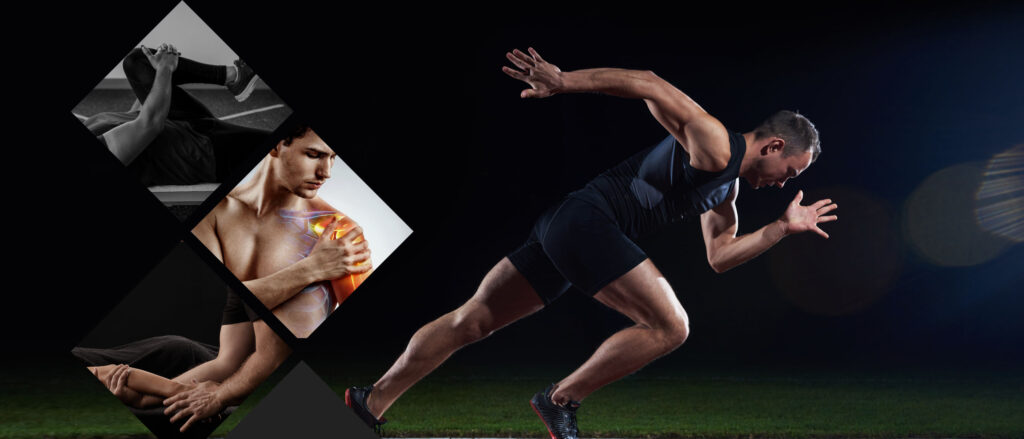 People sprinting and training
